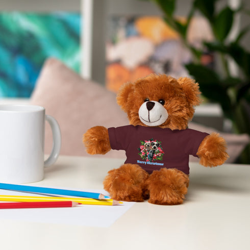 Custom Photo Festive Poinsettia Stuffed Animals with Tee
